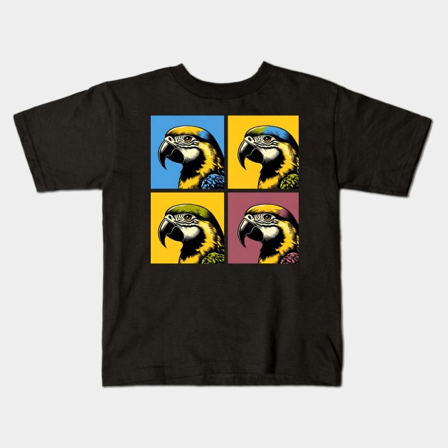 Pop Yellow-headed amazon Art - Cool Birds Kids T-Shirt by PawPopArt